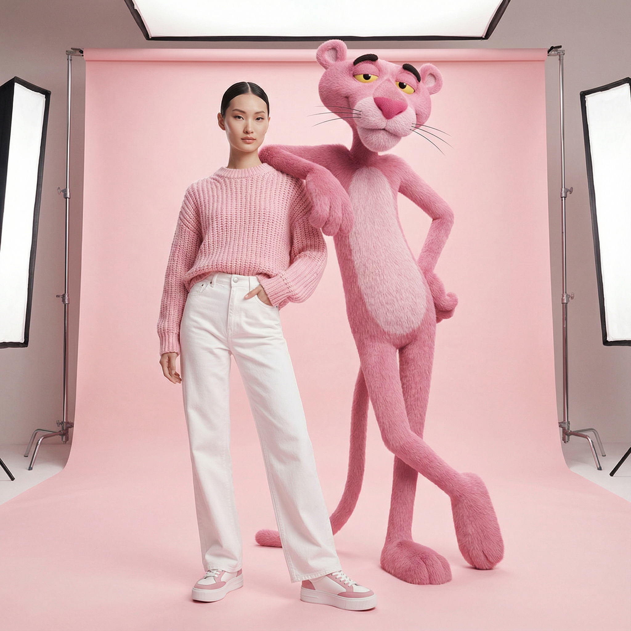 Before - Pink Sweater Outfit